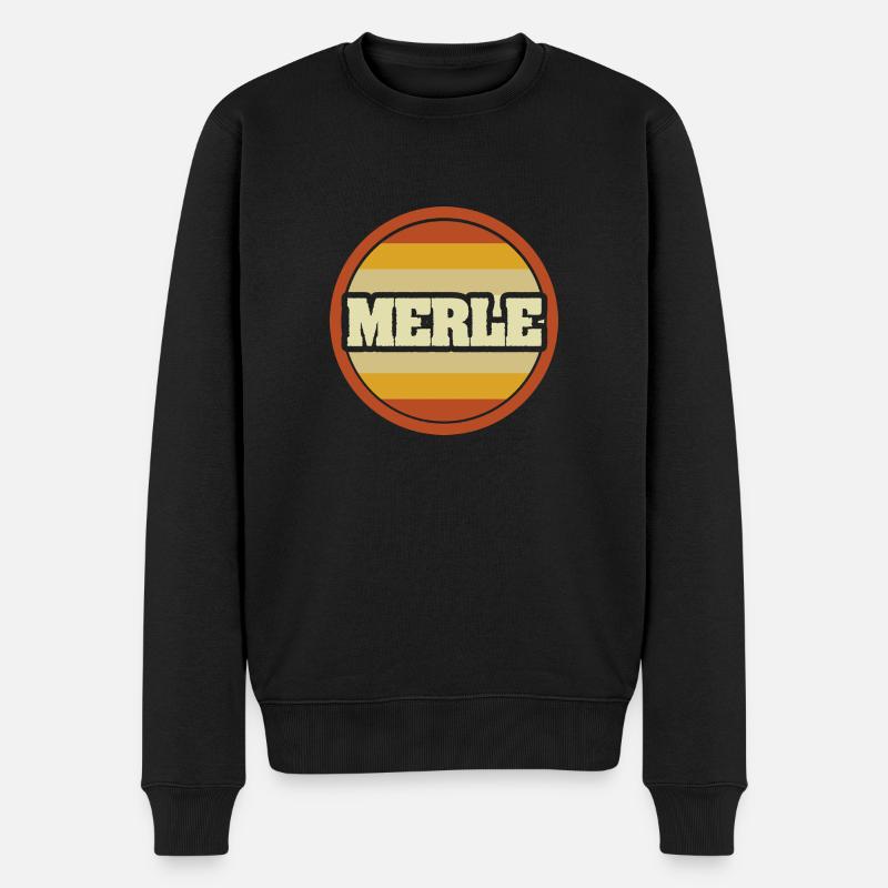 Merle - Männer Premium Bio Pullover - Schwarz