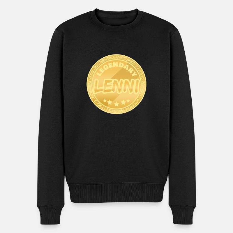 Vorname Lenni - Männer Premium Bio Pullover - Schwarz