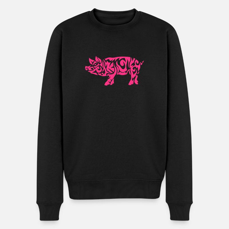 cochon tribal pig 107 - Pull Premium bio Homme - noir