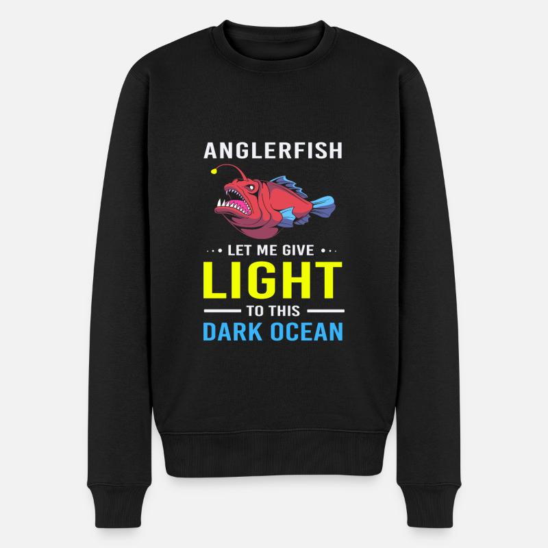 Anglerfisch - Männer Premium Bio Pullover - Schwarz