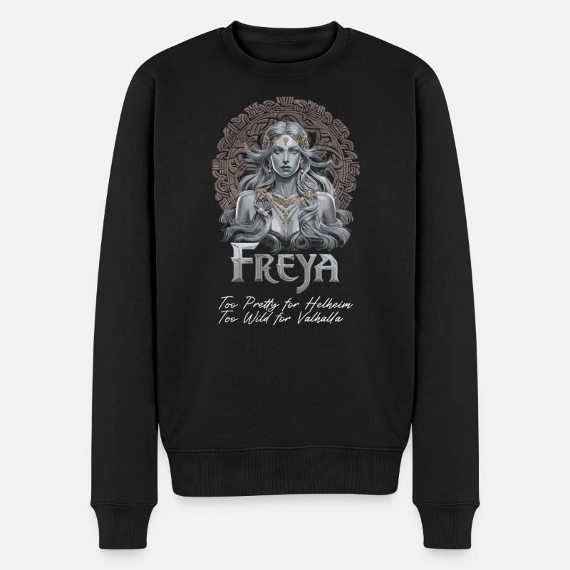 Wikinger mythische nordische Göttin Freya Kunst - Männer Premium Bio Pullover - Schwarz