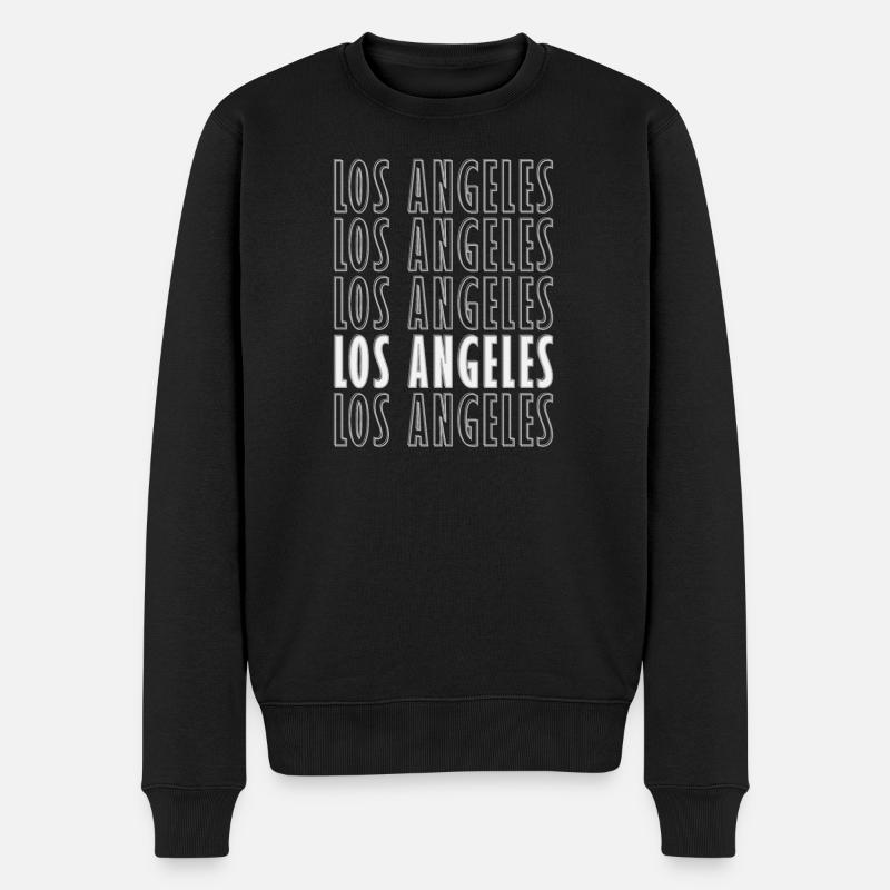 Los Angeles - Männer Premium Bio Pullover - Schwarz