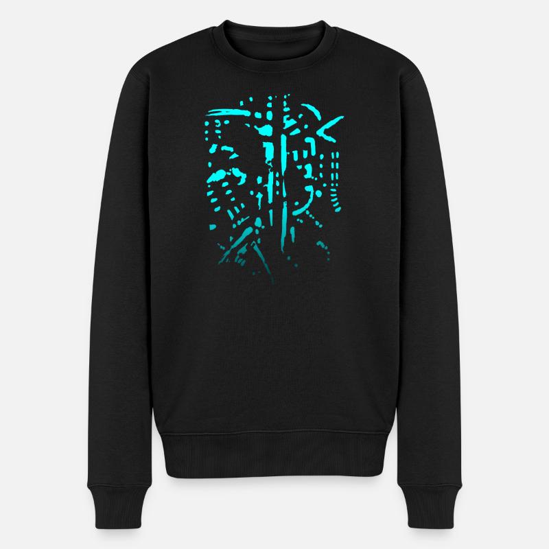 Biking Horror - Skelett Abstrakt - Männer Premium Bio Pullover - Schwarz