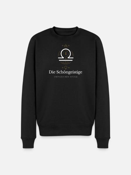 Waage Sternzeichen Glyphen - Männer Premium Bio Pullover - Schwarz
