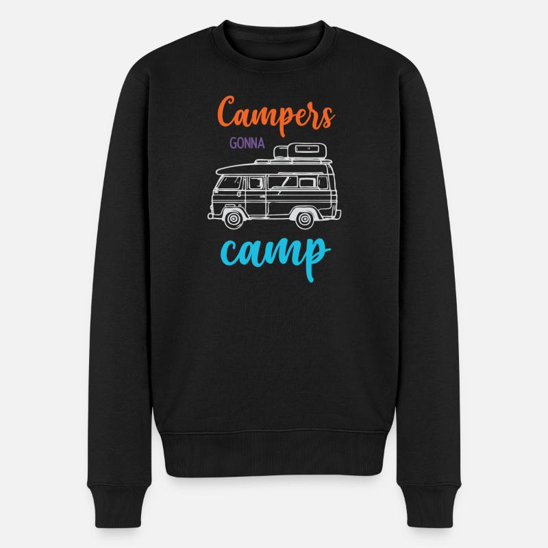 Campeurs qui vont au camp - Pull Premium bio Homme - noir