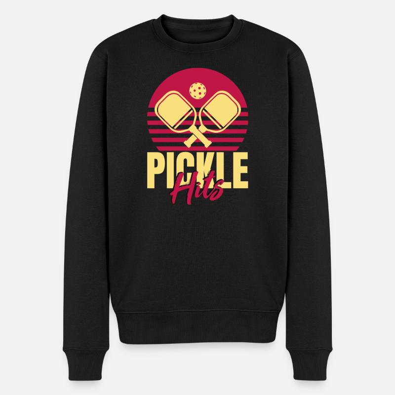 Pickleball Hits - Männer Premium Bio Pullover - Schwarz