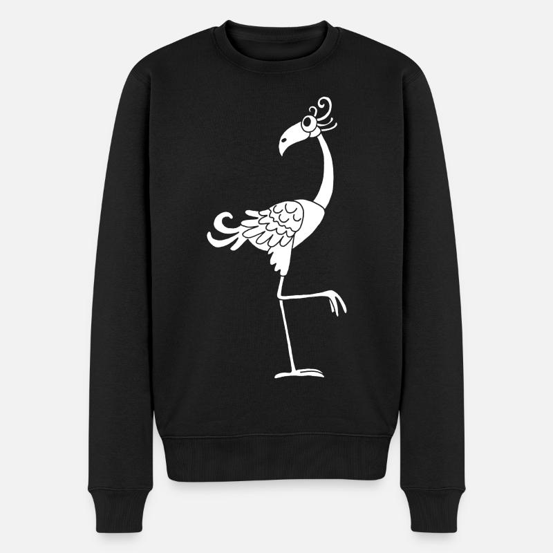 Oiseau blanc rigolo - Pull Premium bio Homme - noir