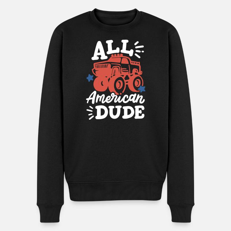 Monster Truck - Männer Premium Bio Pullover - Schwarz