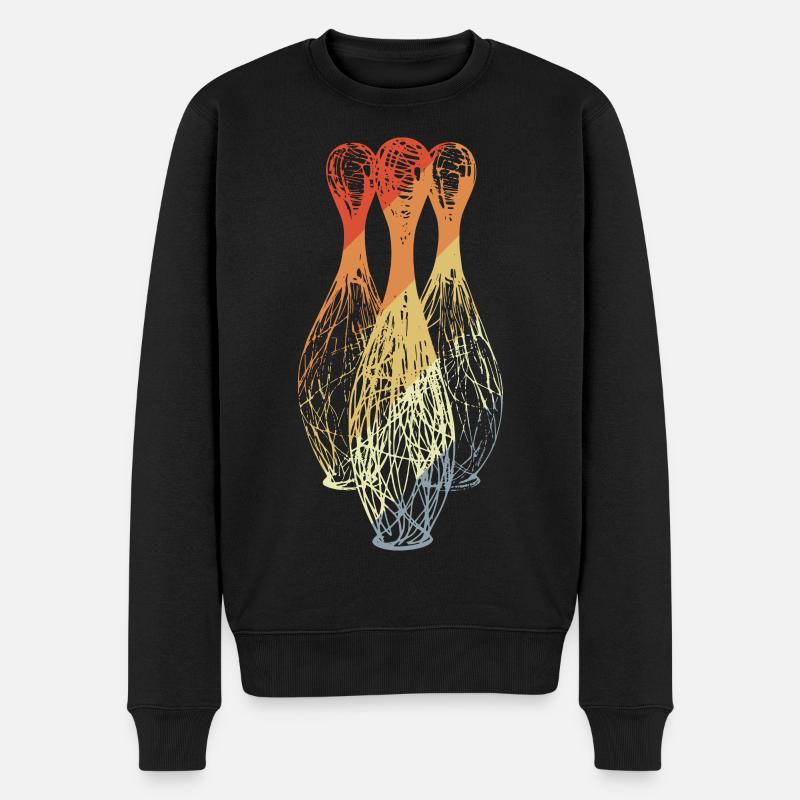 Bowling Pins Skizze - Männer Premium Bio Pullover - Schwarz