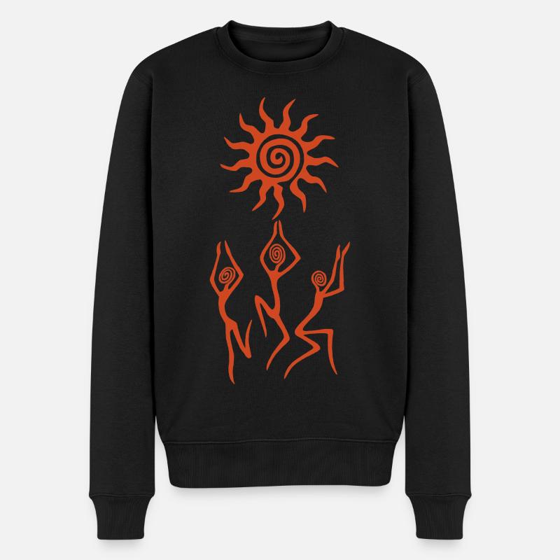 Der Sonnentanz - Männer Premium Bio Pullover - Schwarz