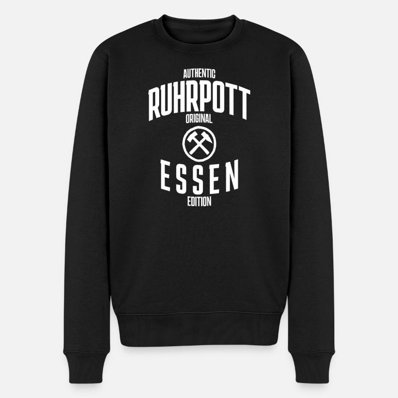 Authentic Ruhrpott original Essen edition - Männer Premium Bio Pullover - Schwarz