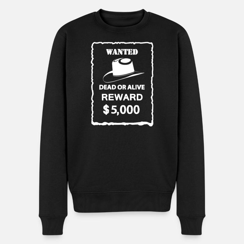 WANTED - Männer Premium Bio Pullover - Schwarz