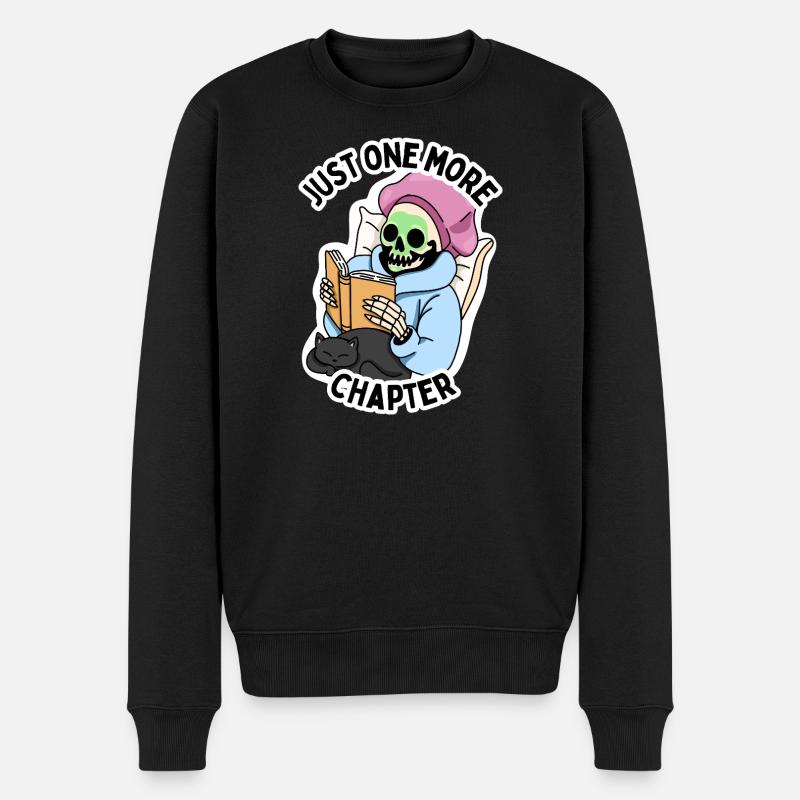 Lesestunde für Buchliebhaber - Männer Premium Bio Pullover - Schwarz