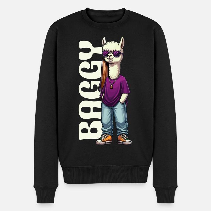 Alpaga baggy - Pull Premium bio Homme - noir