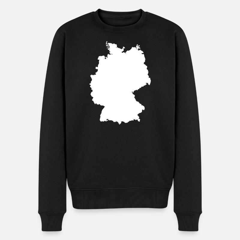 Deutschland Karte Silhouette Kontur - Männer Premium Bio Pullover - Schwarz