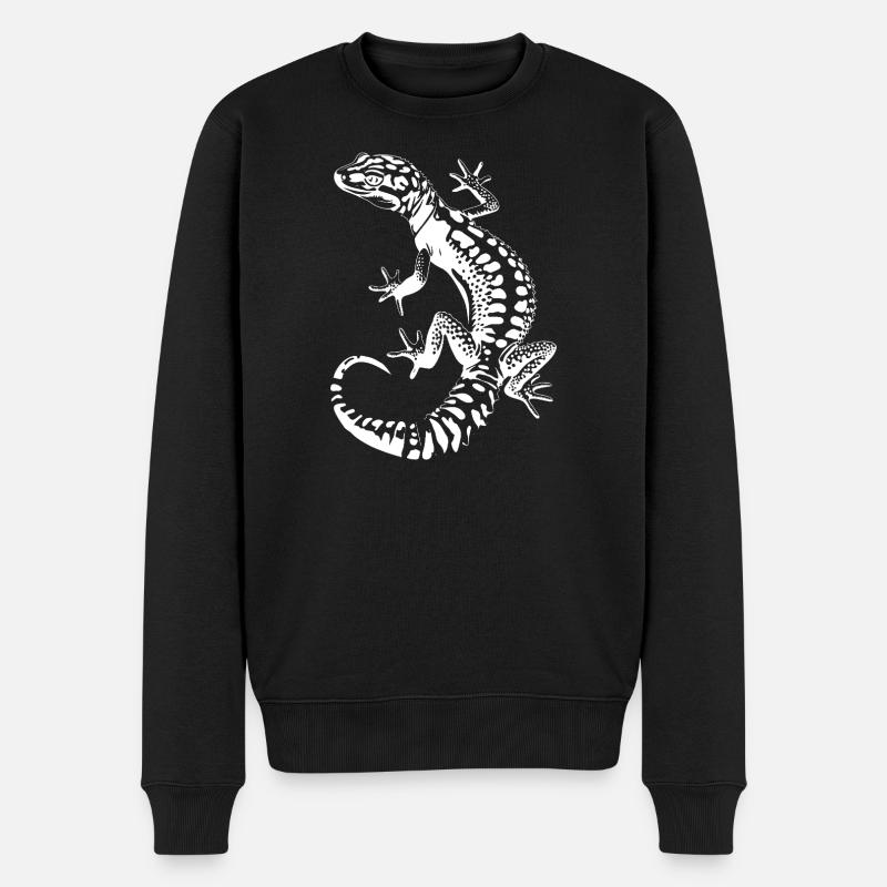 Gecko Silhouette Léopard Gecko - Pull Premium bio Homme - noir