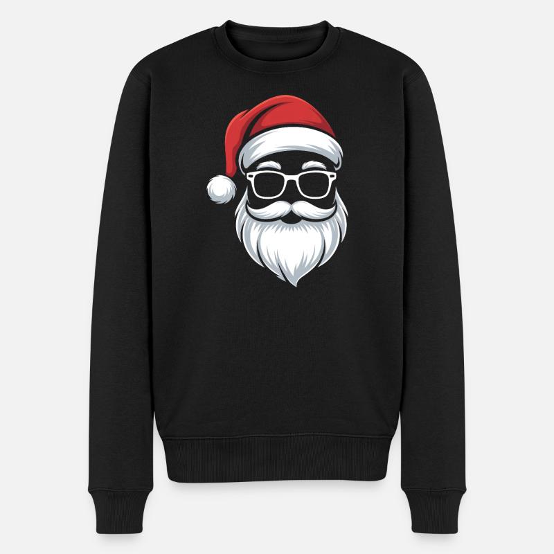 Noël geek avec des lunettes - Pull Premium bio Homme - noir