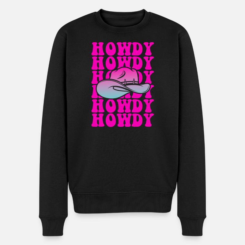 Howdy Pop Hat Gradient - Men's Premium Organic Jumper - black