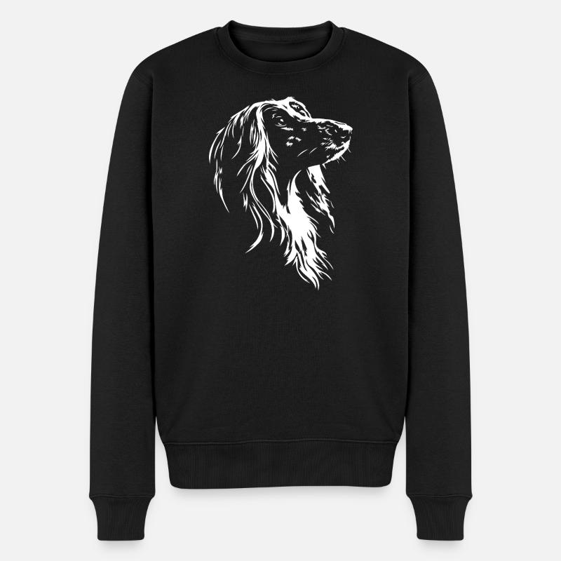 Afghanske greyhound silhuethunde Wilsigns - Økologisk premium-sweatshirt til mænd - sort
