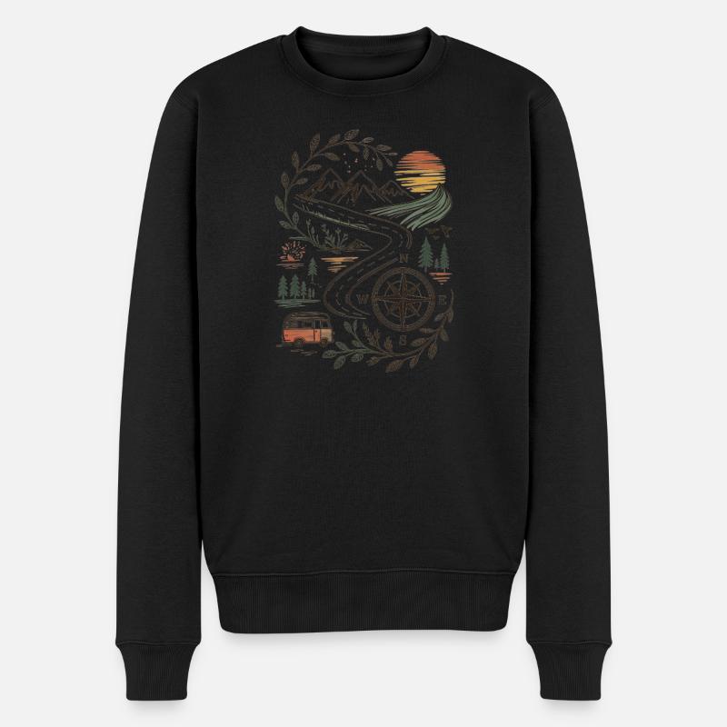 Voyage en voiture dans la nature - Pull Premium bio Homme - noir