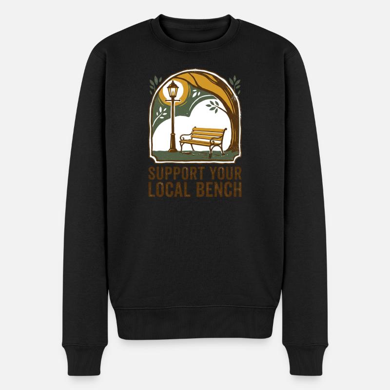 Local Bench - Men's Premium Organic Jumper - black