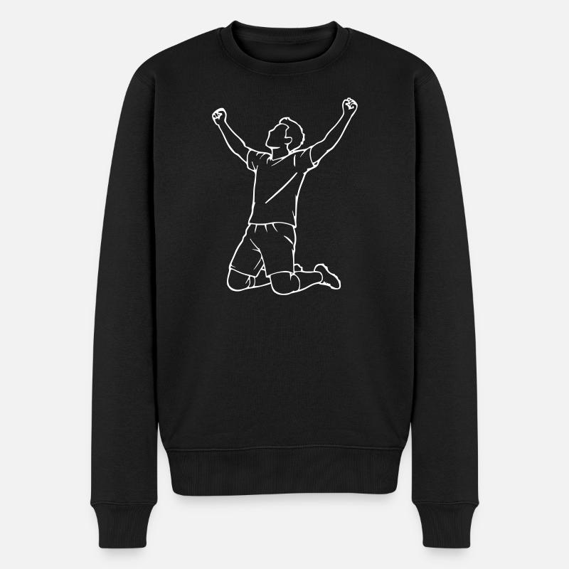 Weiße Torfeier-Linienkunst — Dunkle T-Shirts - Männer Premium Bio Pullover - Schwarz