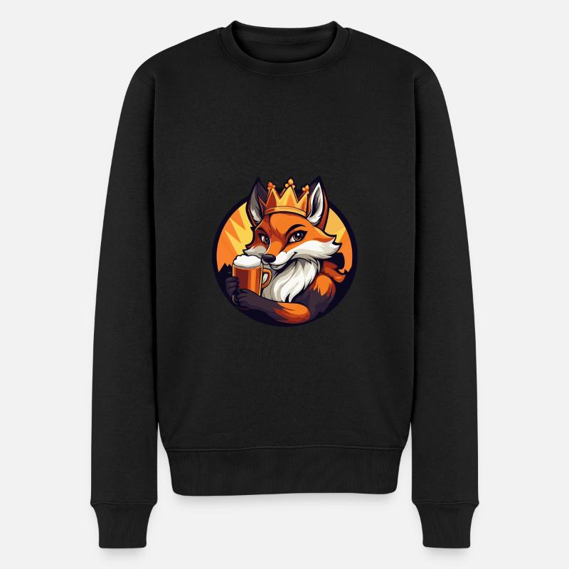 Fuchs Bier - Männer Premium Bio Pullover - Schwarz