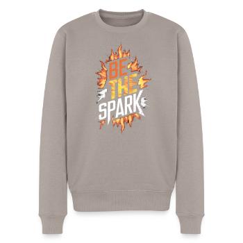 Be The Spark - Men's Premium Organic Jumper - taupe - Front - Nico (187cm)