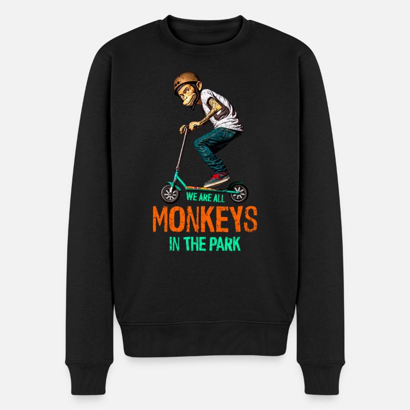 Stunt Scooter Monkey Does Tricks - Men's Premium Organic Jumper - black