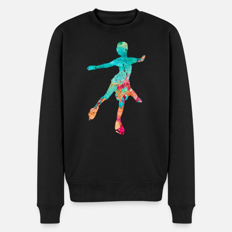 Eiskunstlauf PopArt - Männer Premium Bio Pullover - Schwarz