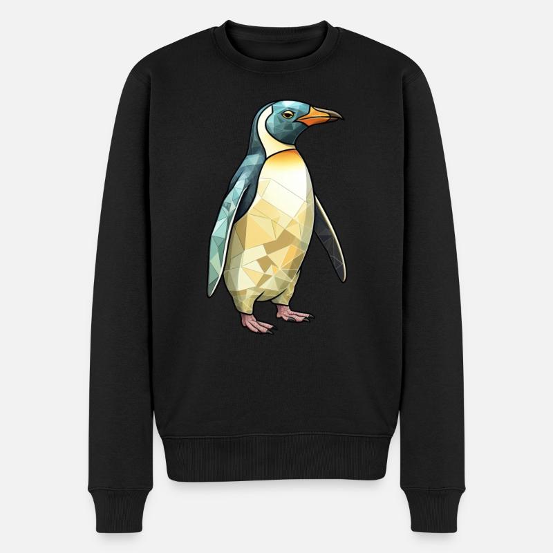 Cooler Pinguin - Männer Premium Bio Pullover - Schwarz