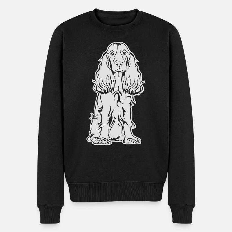 COCKER assis - Pull Premium bio Homme - noir