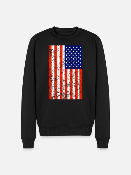 USA flag - Men's Premium Organic Jumper - black