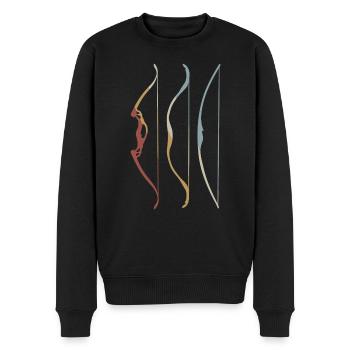 Bogenschießen Retro Style Vintage - Männer Premium Bio Pullover - Schwarz - Vorne - Nico (187cm)