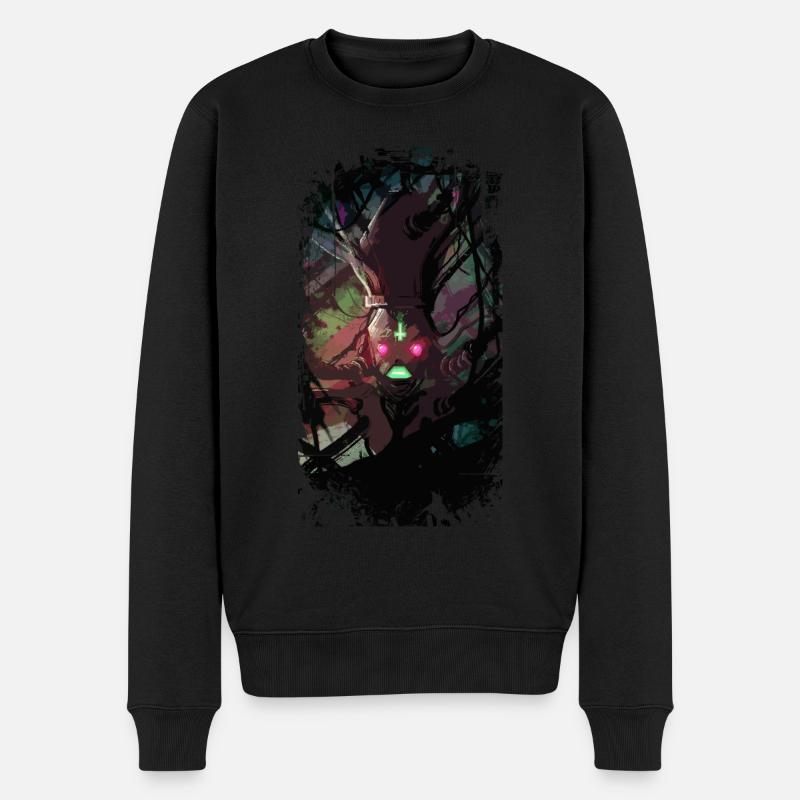 Robot Pope - Street Style - Männer Premium Bio Pullover - Schwarz