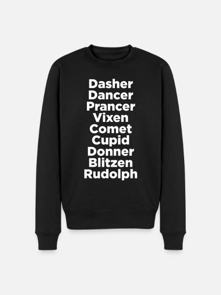 Reindeer Names - Men's Premium Organic Jumper - black