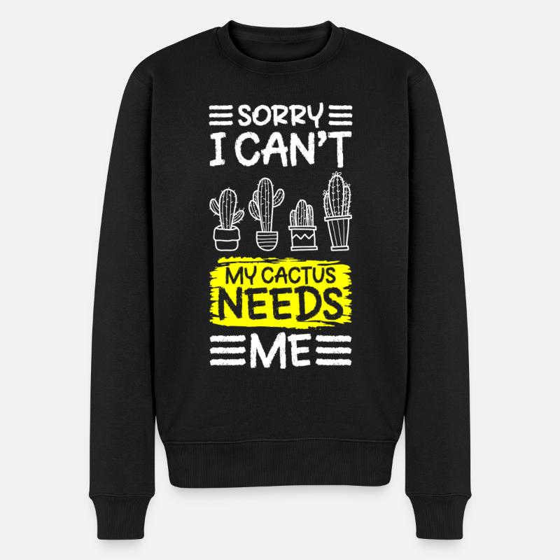 Cactus Desert Garden Humour - Pull Premium bio Homme - noir