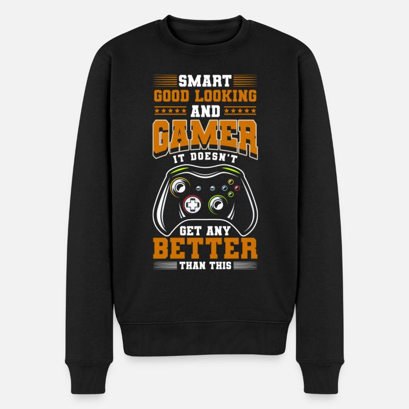 E-Sports Console Computer Games - Men's Premium Organic Jumper - black