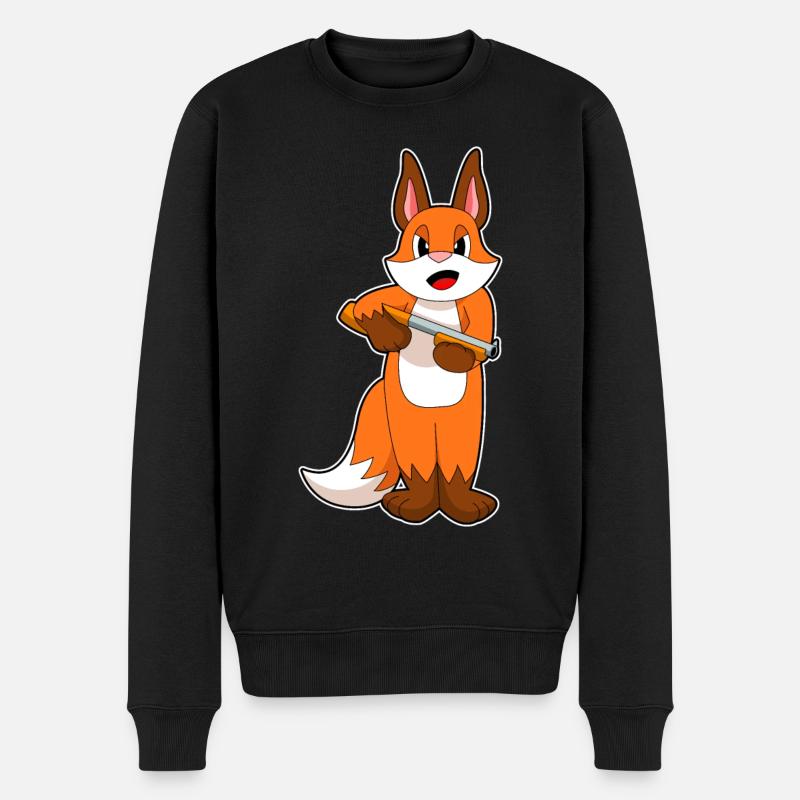 Fuchs Schrotflinte - Männer Premium Bio Pullover - Schwarz