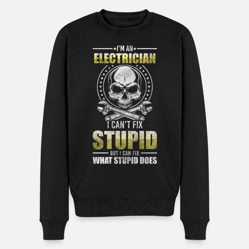 Strom Watt Blitze - Männer Premium Bio Pullover - Schwarz