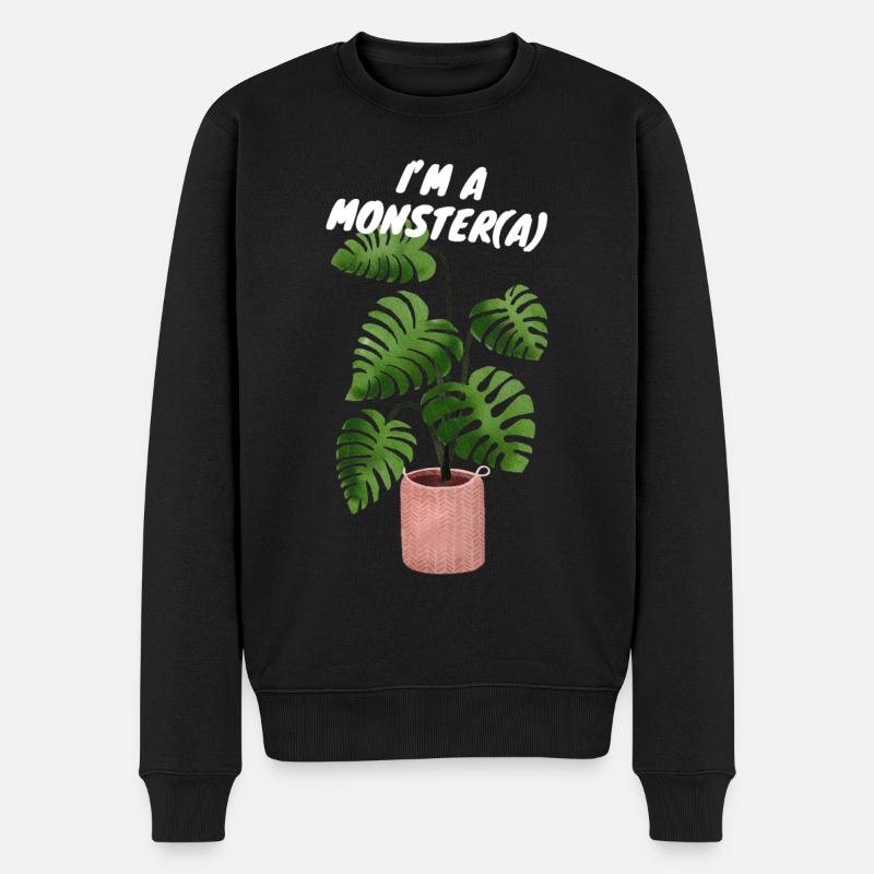 MONSTERA MONSTER PLANT - Pull Premium bio Homme - noir