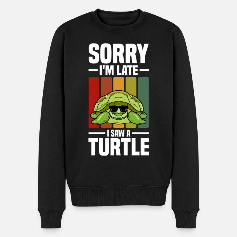 Schildkröten - Männer Premium Bio Pullover - Schwarz