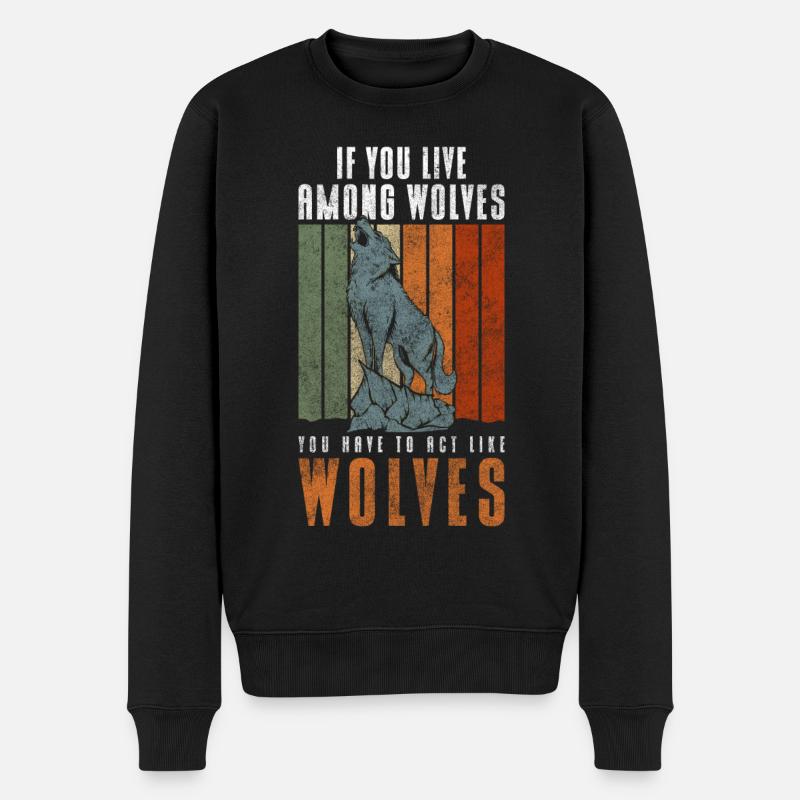 Wolfpack Wolfhound - Men's Premium Organic Jumper - black