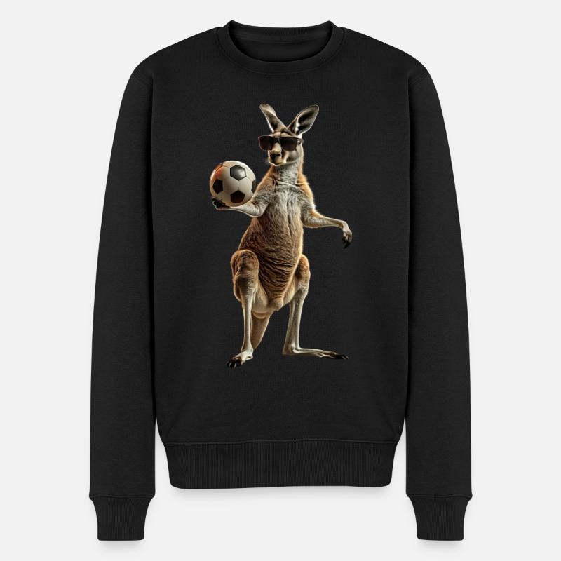 Känguru - Männer Premium Bio Pullover - Schwarz