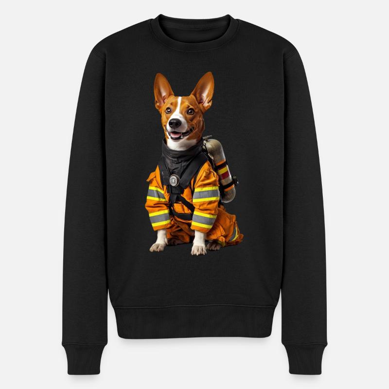Basenji - Männer Premium Bio Pullover - Schwarz