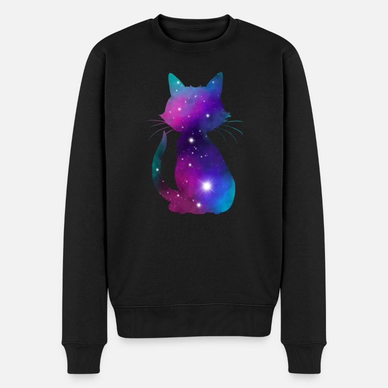 Chat Galaxy - Pull Premium bio Homme - noir