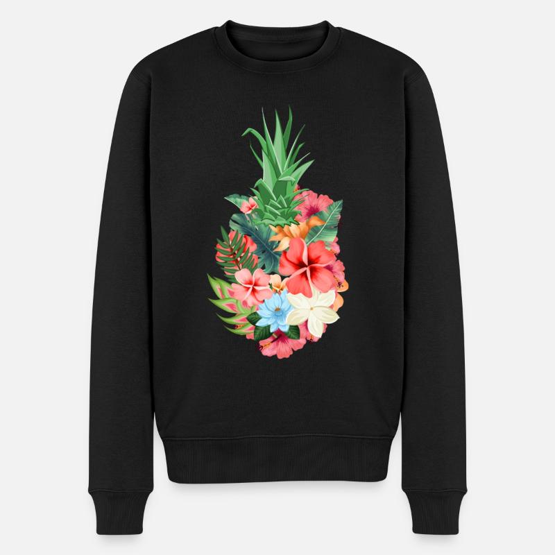Ananas - Männer Premium Bio Pullover - Schwarz