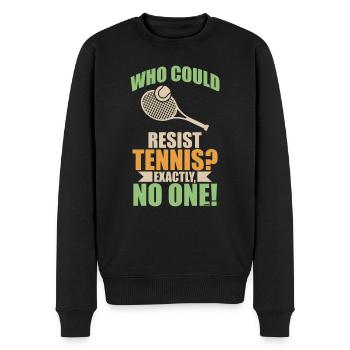 niemand kann Tennis widerstehen - Männer Premium Bio Pullover - Schwarz - Vorne - Nico (187cm)