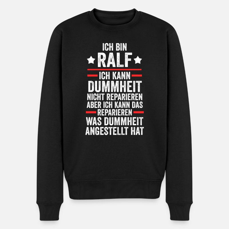 Ralf - Männer Premium Bio Pullover - Schwarz
