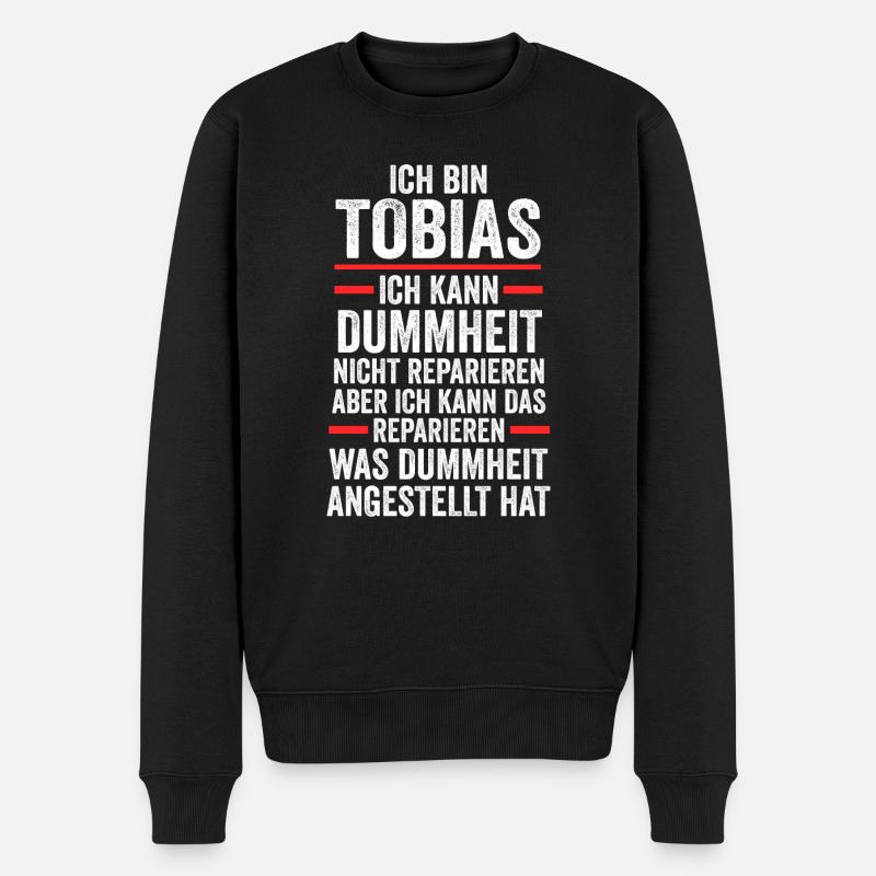 Tobias - Männer Premium Bio Pullover - Schwarz